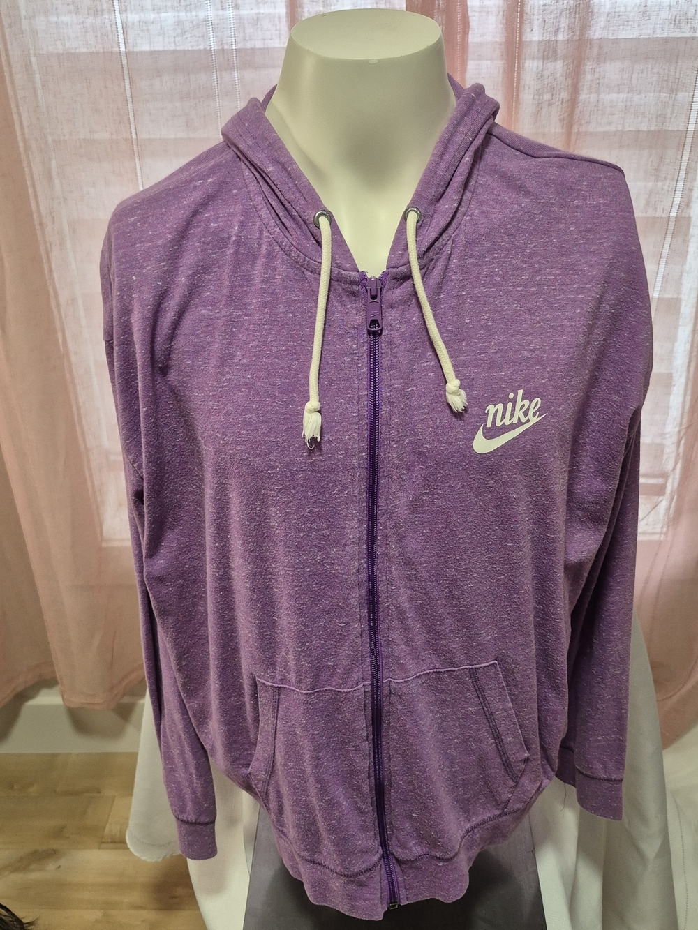 Nike Women's Heather Purple Full-Zip Hoodie Jacket